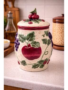 Vintage Napa Valley Cherry Canister Noble Excellence Fruit 12"